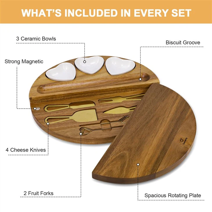 Acacia Wood Charcuterie Board Set (6)