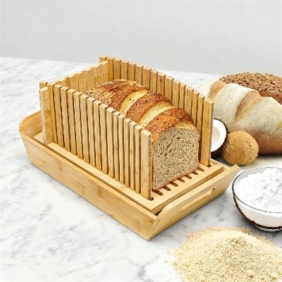 Adjustable Bamboo Bread Cutter with Knife Adjustable Bamboo Bread Cutter with Knife