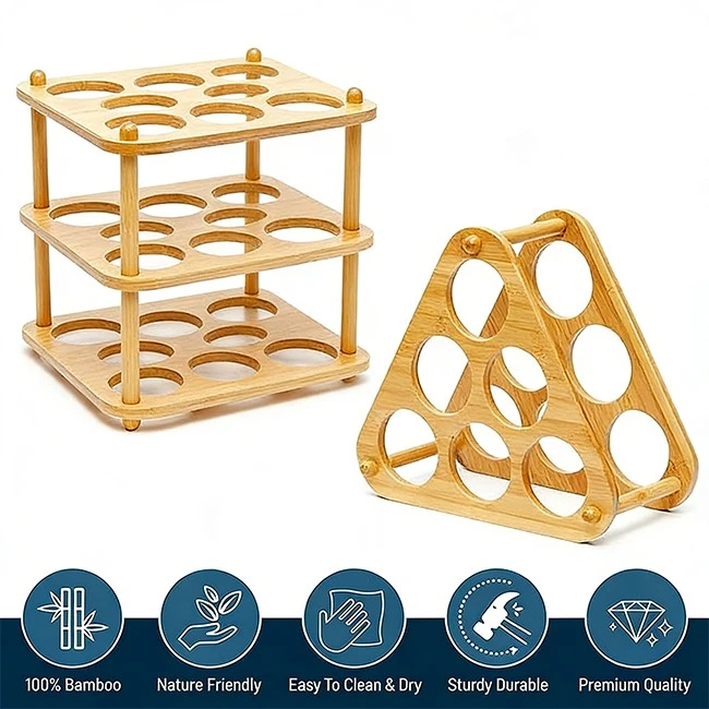Bamboo Wine Storage and Display Rack 5 Bamboo Wine Storage and Display Rack 5