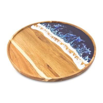 Acacia Wood Round Decorative Tably
