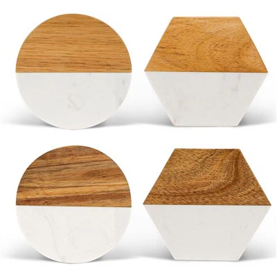 Marmor- und Holz Coaster